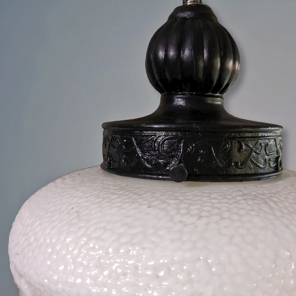 *SOLD*Antique embossed Milk Glass Hanging Swag Light Fixtures Victorian Old West - Picture 10 of 10